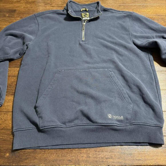 NOBLE OUTFITTERS Men's Blue Quarter Zip Sweater Pullover Size Large - Picture 5 of 10